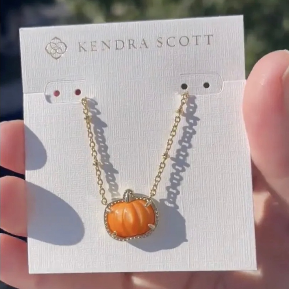 Kendra Scott Orange Pumpkin Necklace